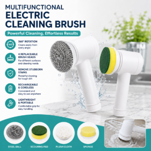 Multifunctional Electric Cleaning Brush with Multiple Heads